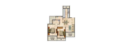 Satyam Mayfair, 2 BHK-448 Sq.ft