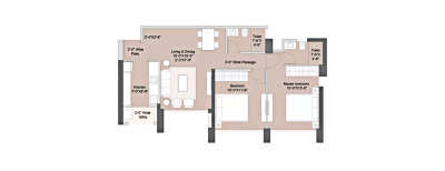 Sunteck Crescent Park, 2 BHK-657 Sq.ft