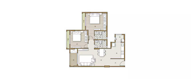 Goyal Orchid Bloomberry Varthur - Floor plan 2 BHK 1150 Sq.ft