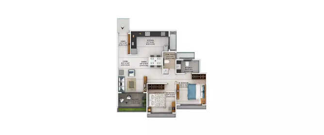 Jhamtani Ace Atmosphere Pimpri Chinchwad - Floor plan 2 BHK 725 Sq.ft