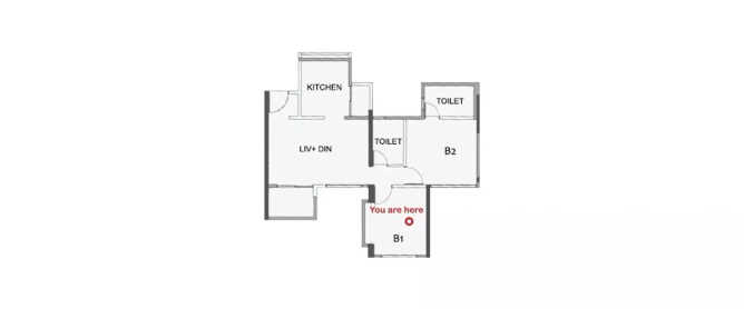 Paranjape Schemes Forest Trails Everglades Bhugaon - Floor plan 1 BHK 431 Sq.ft