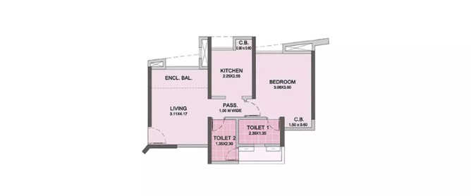 Puranik City Neral - Floor plan 1 BHK 322 Sq.ft
