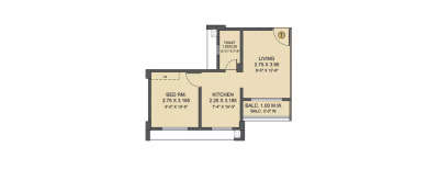 Puranik City Sky High, 1 BHK-464 Sq.ft