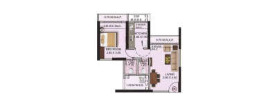 Puraniks Grand Central, 1 BHK-417 Sq.ft