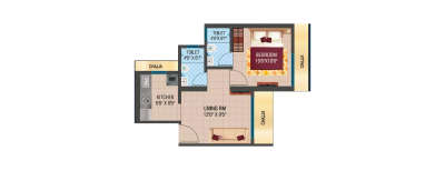 Vihang Evana, 1 BHK-430 Sq.ft