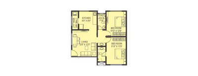 Paranjape Schemes Pratham, 2 BHK-906 Sq.ft