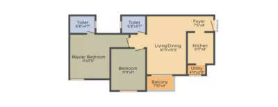 Provident Rays of Dawn, 2 BHK-883 Sq.ft