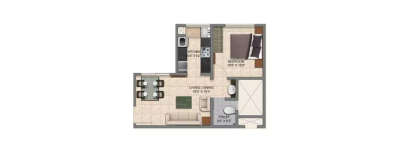Provident Park One, 1 BHK-525 Sq.ft