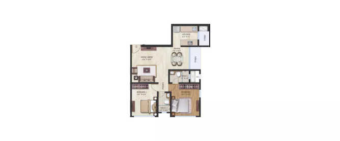 GHP Vaishakh Mulund - Floor plan 2 BHK 675 Sq.ft