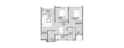 GHP Azure, 2 BHK-382 Sq.ft