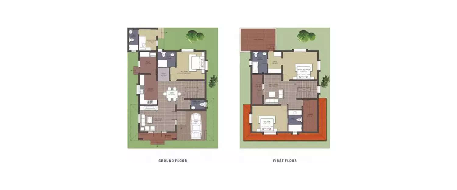Floor plan for 3 BHK