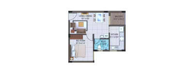 Alliance Garden Front, 1 BHK-586 Sq.ft