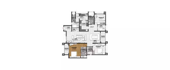 Brigade Atmosphere Devanahalli - Floor plan 3 BHK 2540 Sq.ft