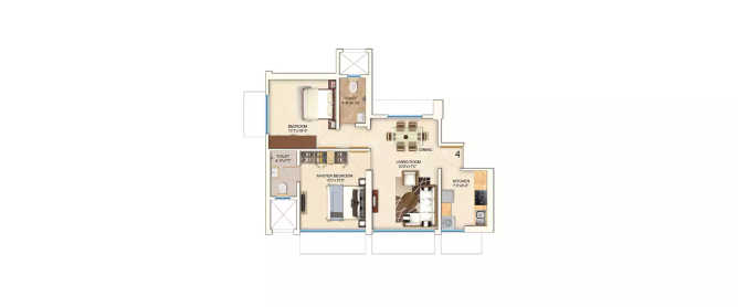 Chandak Codename Vantage Worli Worli - Floor plan 2 BHK 581 Sq.ft