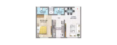 Laabham Residency, 1 BHK-468 Sq.ft