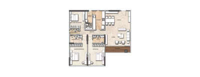 Kohinoor Square Altissimo, 2.5 BHK-1556 Sq.ft