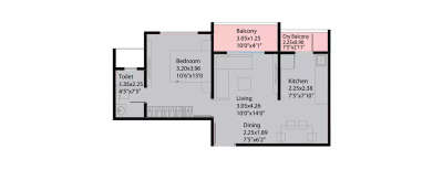 Kohinoor Emerald, 1 BHK-428 Sq.ft