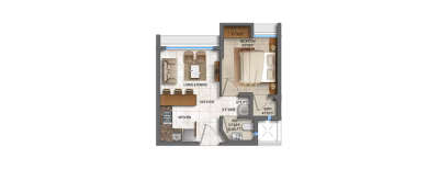 Lodha Crown GB Road, 1 BHK-317 Sq.ft