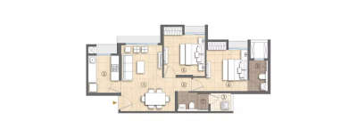 Lodha Casa Supremo, 2 BHK-613 Sq.ft