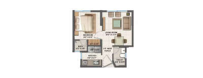 Lodha Crown Taloja, 1 BHK-297 Sq.ft