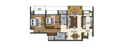 Lodha Riviera, 2 BHK-1323 Sq.ft