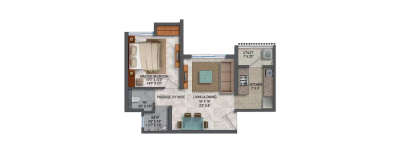 Lodha Smart Buy, 1 BHK-443 Sq.ft