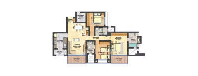 Lodha Evora Apartments, 3 BHK-1800 Sq.ft