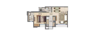 Lodha Casa Greenwood, 1 BHK-446 Sq.ft