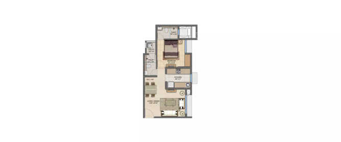 Lodha Casa Sereno Bhiwandi - Floor plan 1 BHK 418 Sq.ft