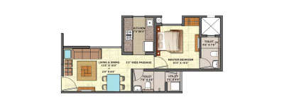 Lodha Aquaville Series, 1 BHK-443 Sq.ft