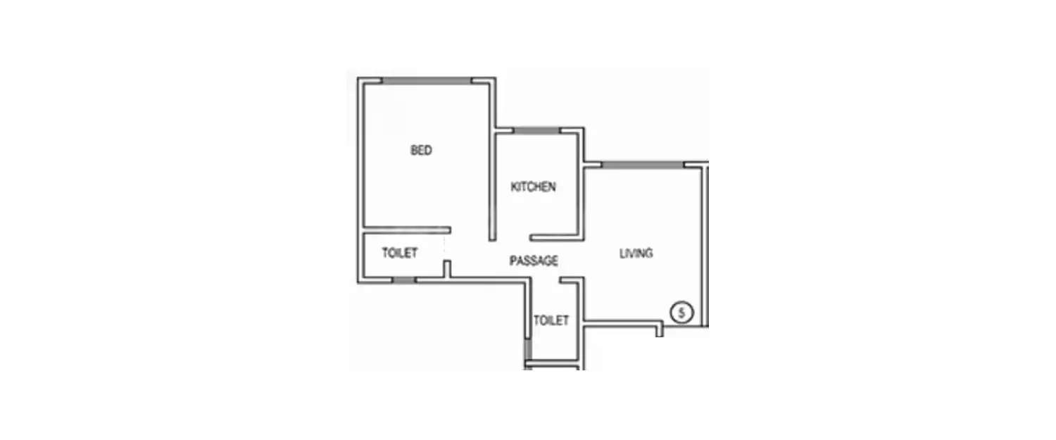 Floor plan for 1 BHK