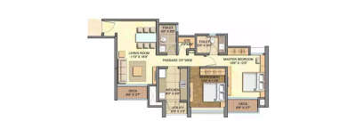 Lodha Aurum Grande, 2 BHK-1161 Sq.ft