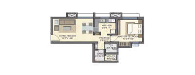 Lodha Casa Bella, 1 BHK-585 Sq.ft