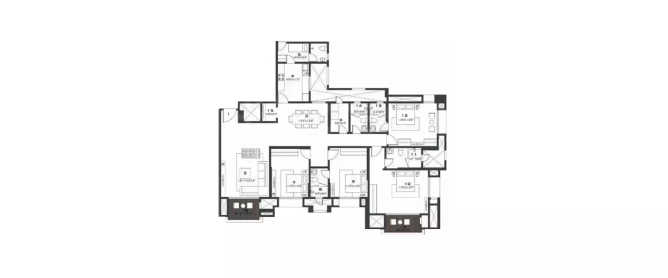 Hiranandani Birchwood Egattur - Floor plan 4 BHK 2451 Sq.ft