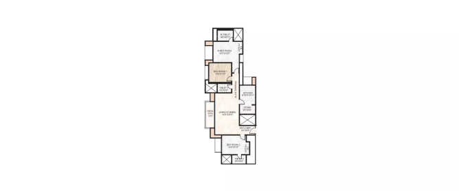 Hiranandani Cardinal Ghodbunder Road - Floor plan 3 BHK 1324 Sq.ft