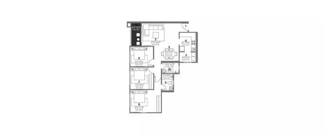 Hiranandani Chancery Devanahalli - Floor plan 2.5 BHK 991 Sq.ft