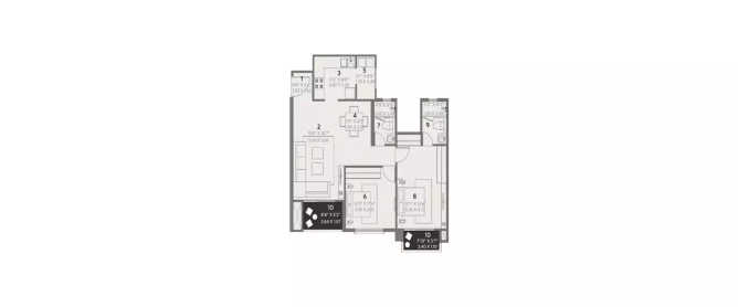 Hiranandani Evita Akshaya Nagar - Floor plan 2 BHK 872 Sq.ft