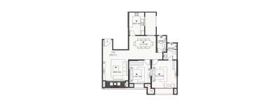 Hiranandani Seawood, 2 BHK-1295 Sq.ft