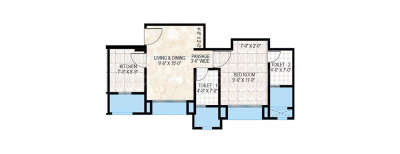 Hiranandani The Walk, 1 BHK-419 Sq.ft