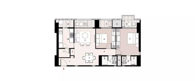 Lodha Enchante Wadala - Floor plan 2 BHK 925 Sq.ft