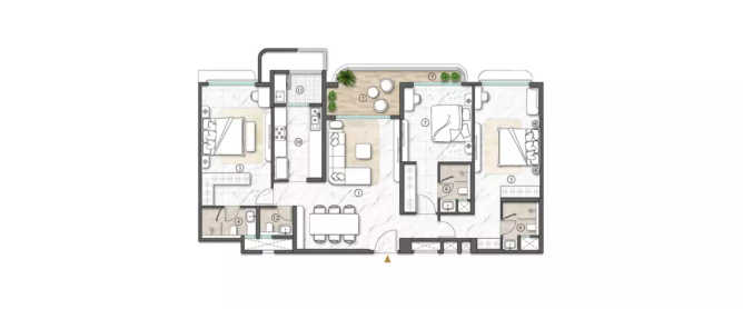 Lodha Andheri Andheri - Floor plan 3 BHK 1480 Sq.ft