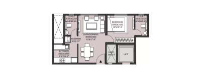 South Avenue At Runwal Gardens, 1 BHK-392 Sq.ft