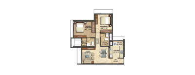 Runwal Aspen, 2 BHK-690 Sq.ft