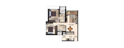 Runwal Uncage, 2 BHK-690 Sq.ft