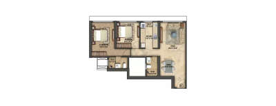 Runwal Upper Crest, 2 BHK-674 Sq.ft