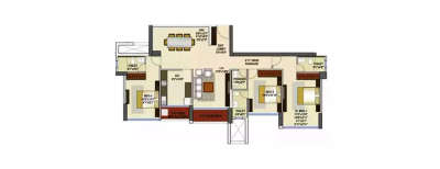 Runwal Elegante, 3 BHK-1318 Sq.ft