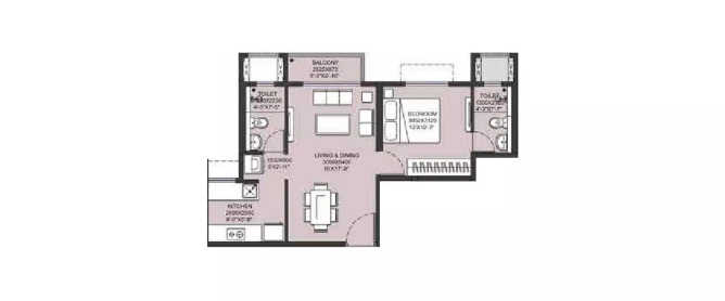 Runwal Park Side Kanjurmarg - Floor plan 1 BHK  Sq.ft