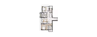Rustomjee Yazarina III, 2 BHK-801 Sq.ft