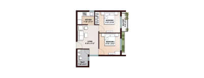 Puravankara Elita Promenade, 2 BHK-1275 Sq.ft