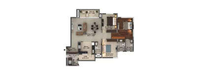 Purva Coronation Square, 3 BHK-1975 Sq.ft